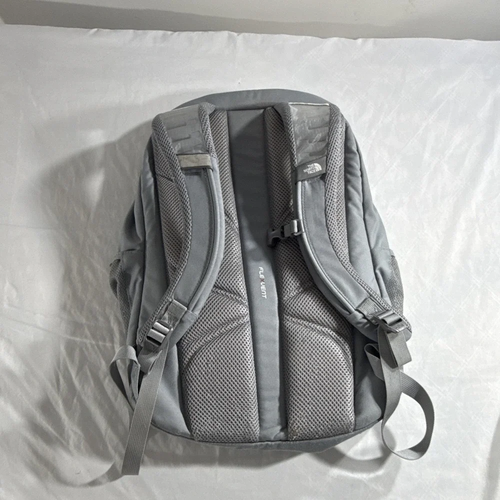 The North Face Jester 20L Backpack Gray White Nylon Laptop Bag Hiking Daypack